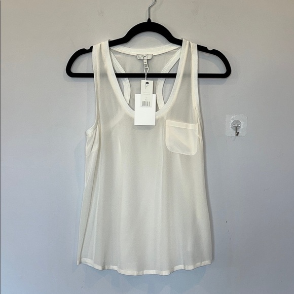 Joie Silk Alicia Racerback Tank Ivory NWT - Picture 4 of 10
